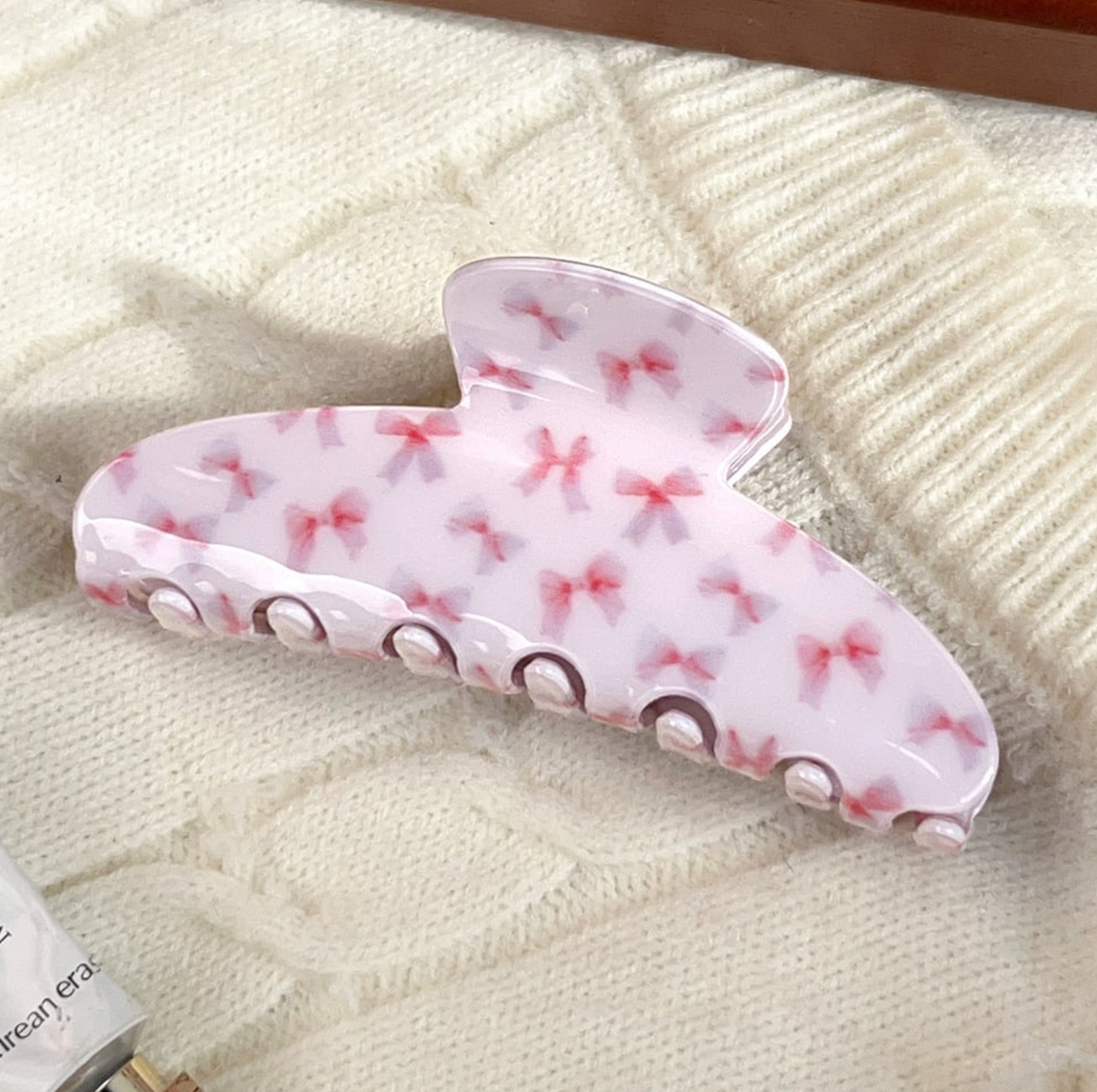 Bow Hair Clip Roze
