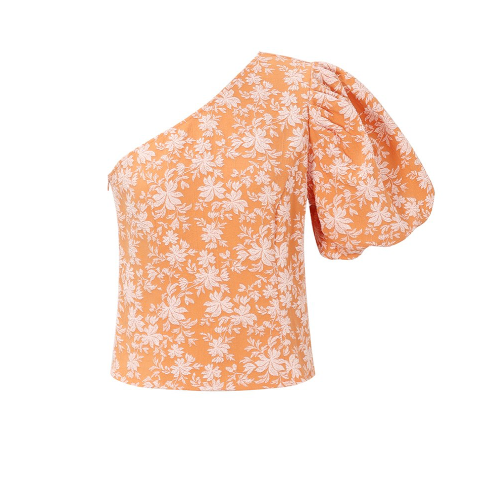 One Shoulder Flower Top