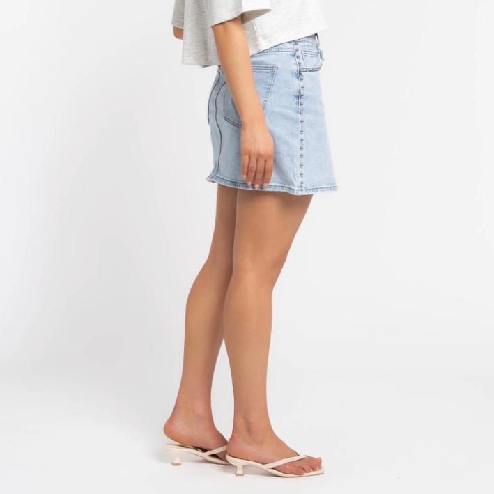 Denim Stud Rok